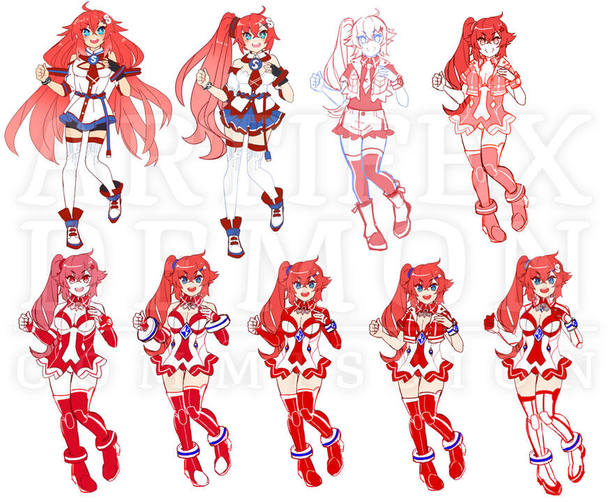 Character designs based on emoji prompts.